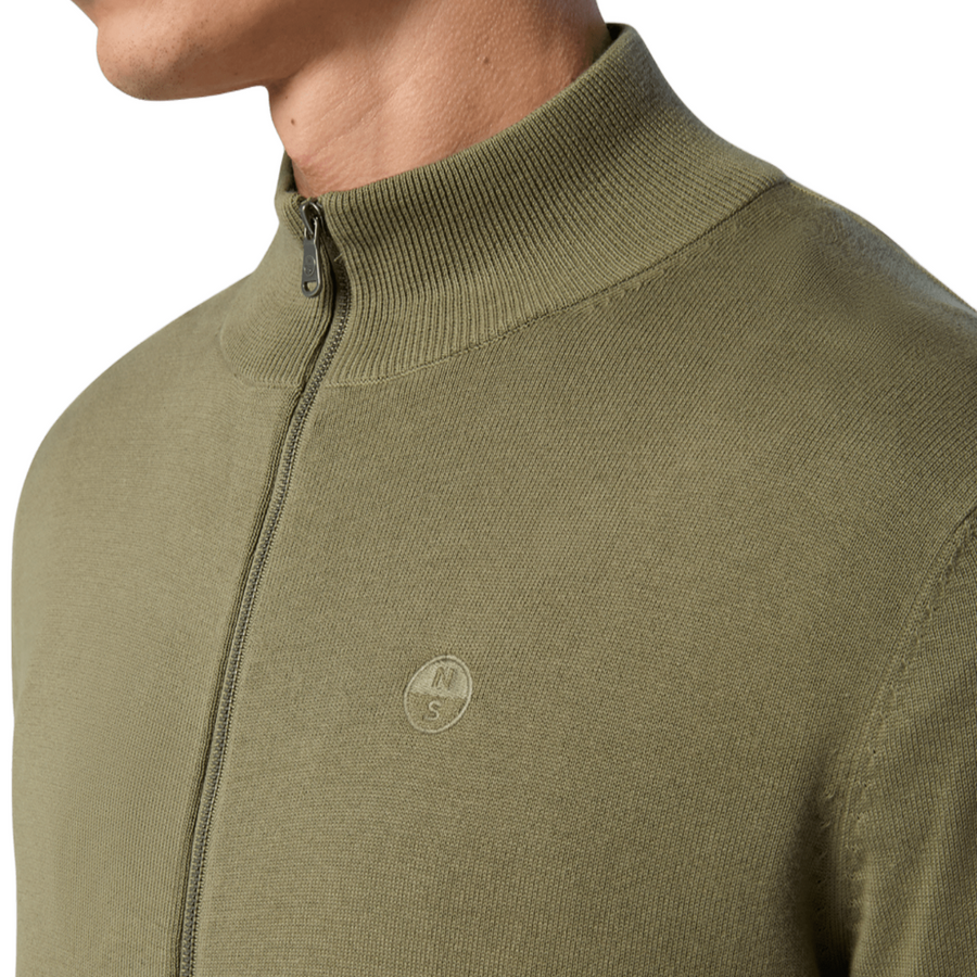 Sweater Full Zip Knitwear Deep Green