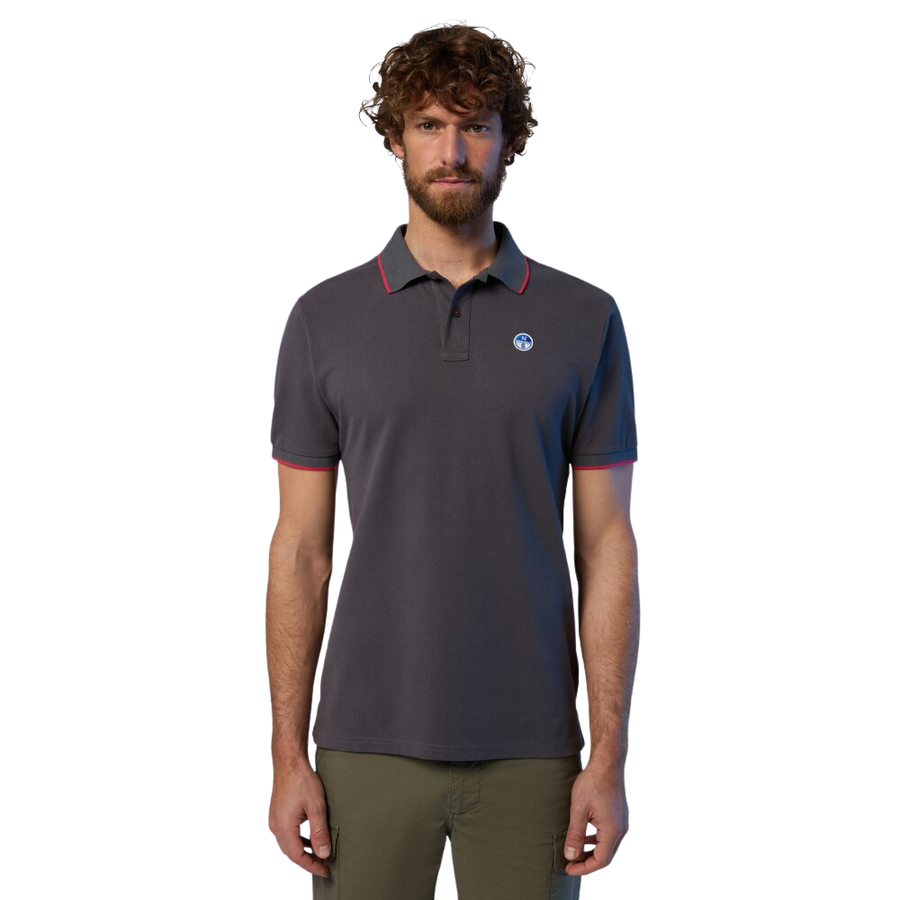 Polo Piqué S/S Contraste Iron Grey