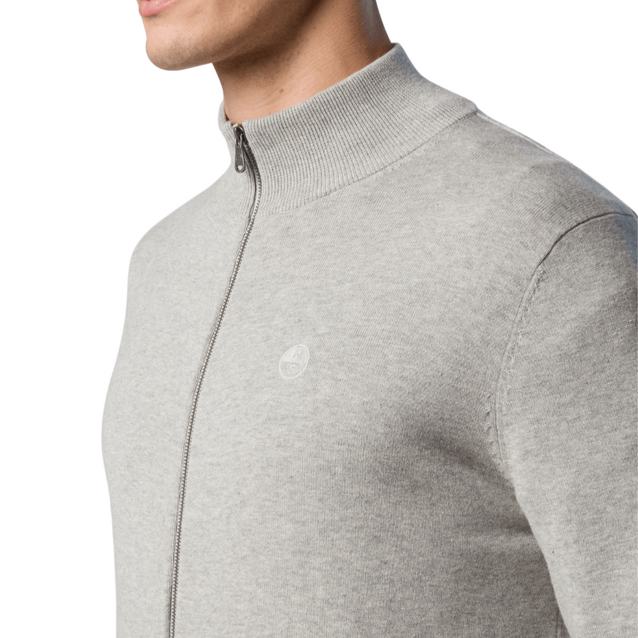 Sweater Full Zip Knitwear Grey Melange