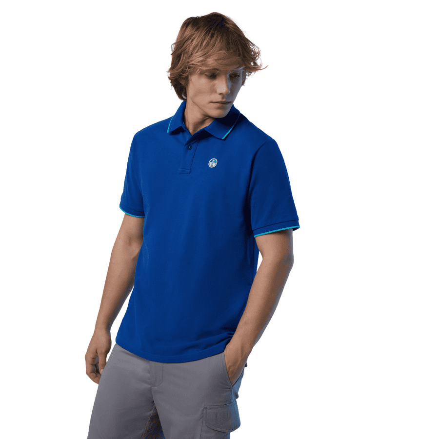 Polo Piqué S/S Contraste Ocean Blue