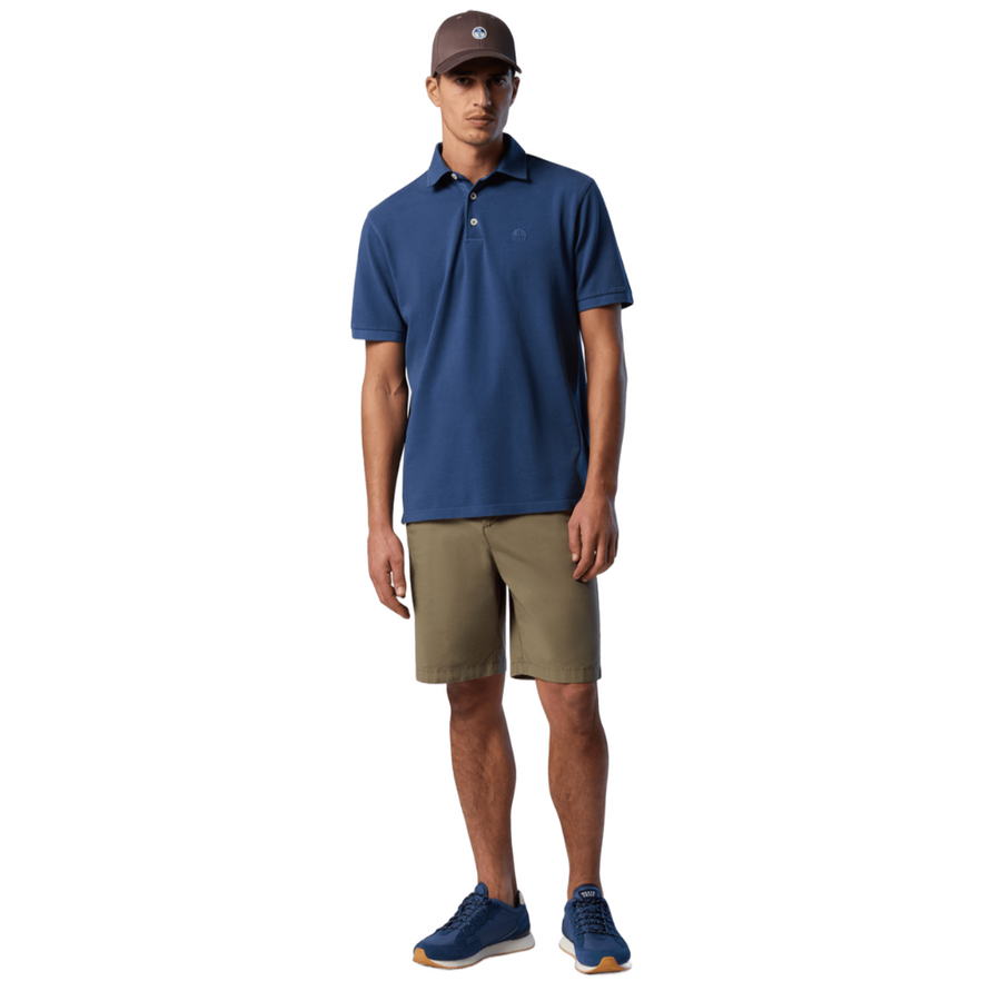 Polo Pique S/S Logo Dark Denim