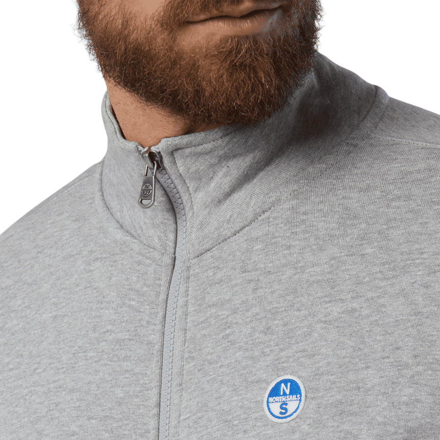 Polerón Full Zip Grey Melange