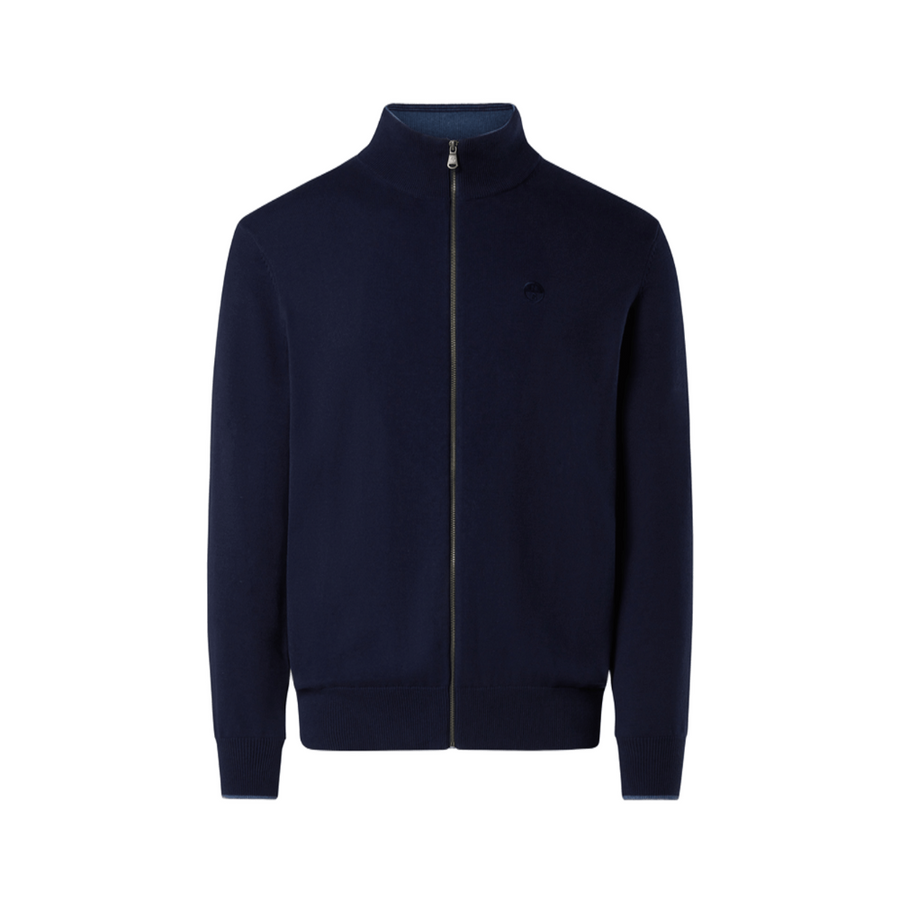 Sweater Full Zip Knitwear Navy Blue