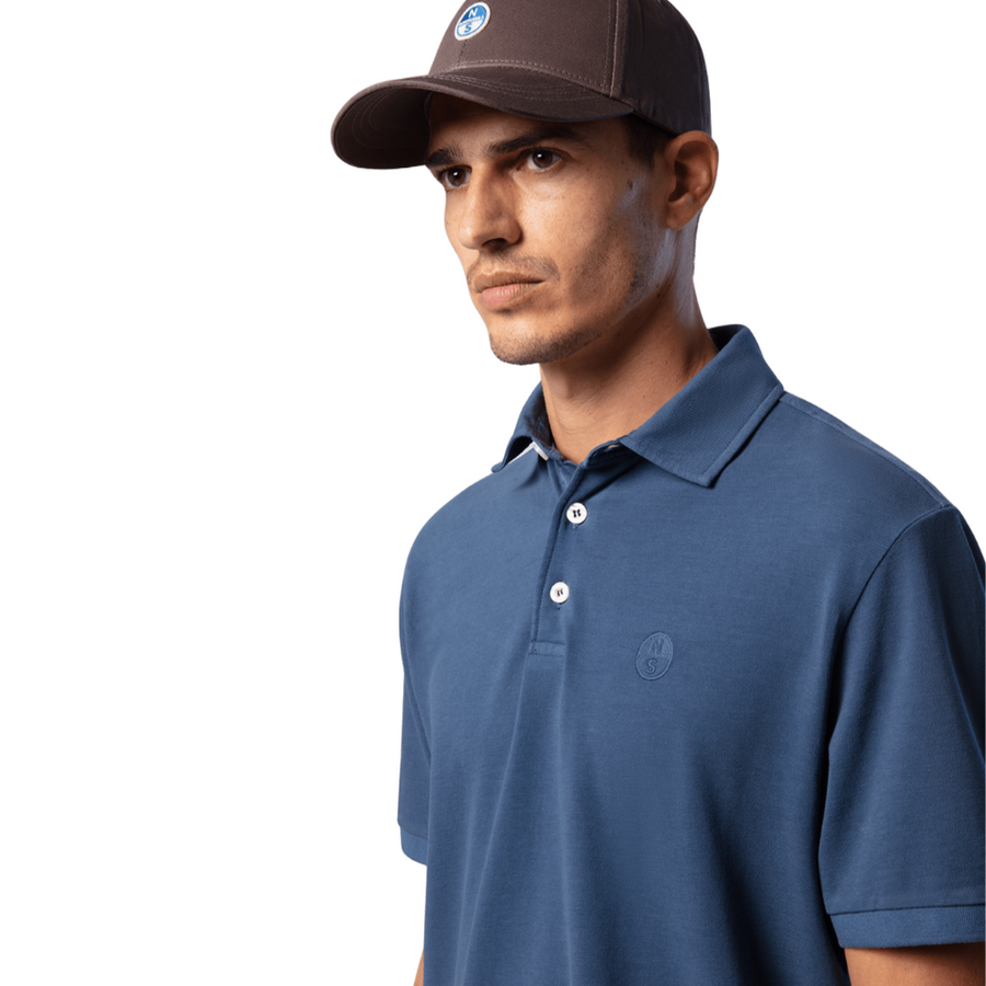 Polo Pique S/S Logo Dark Denim