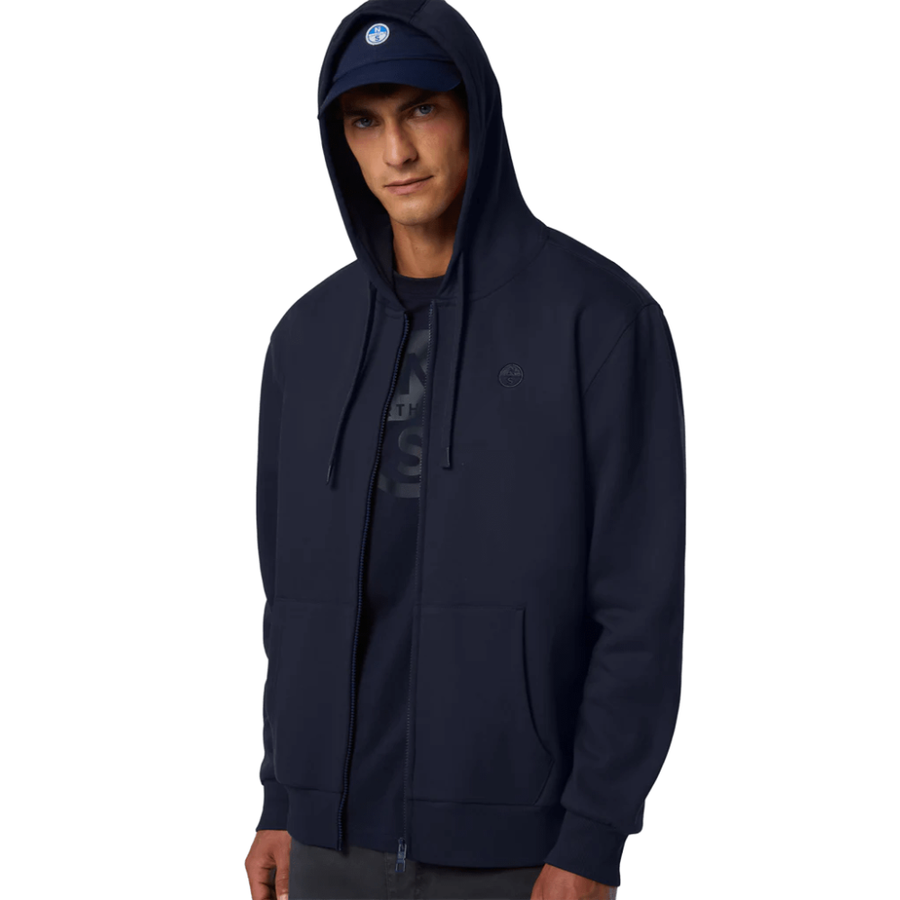 Polerón Hooded Full Zip Navy Blue
