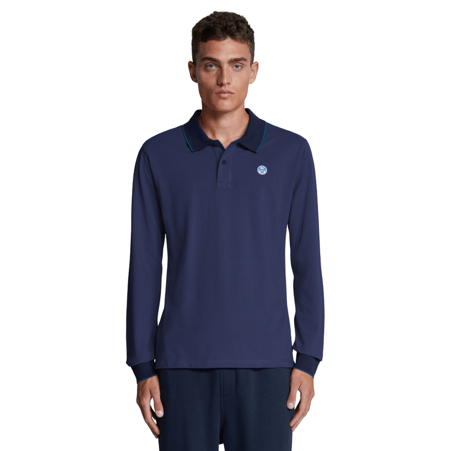 Polera Manga Larga Piqué Navy Blue