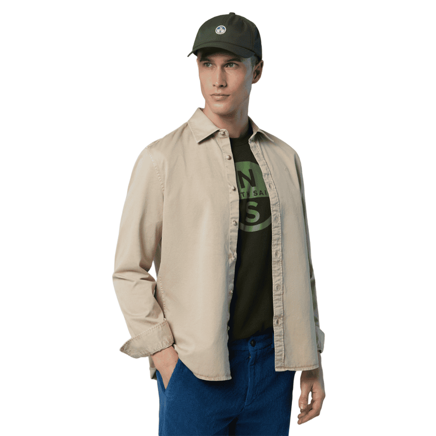 Camisa Spread Collar Taupe