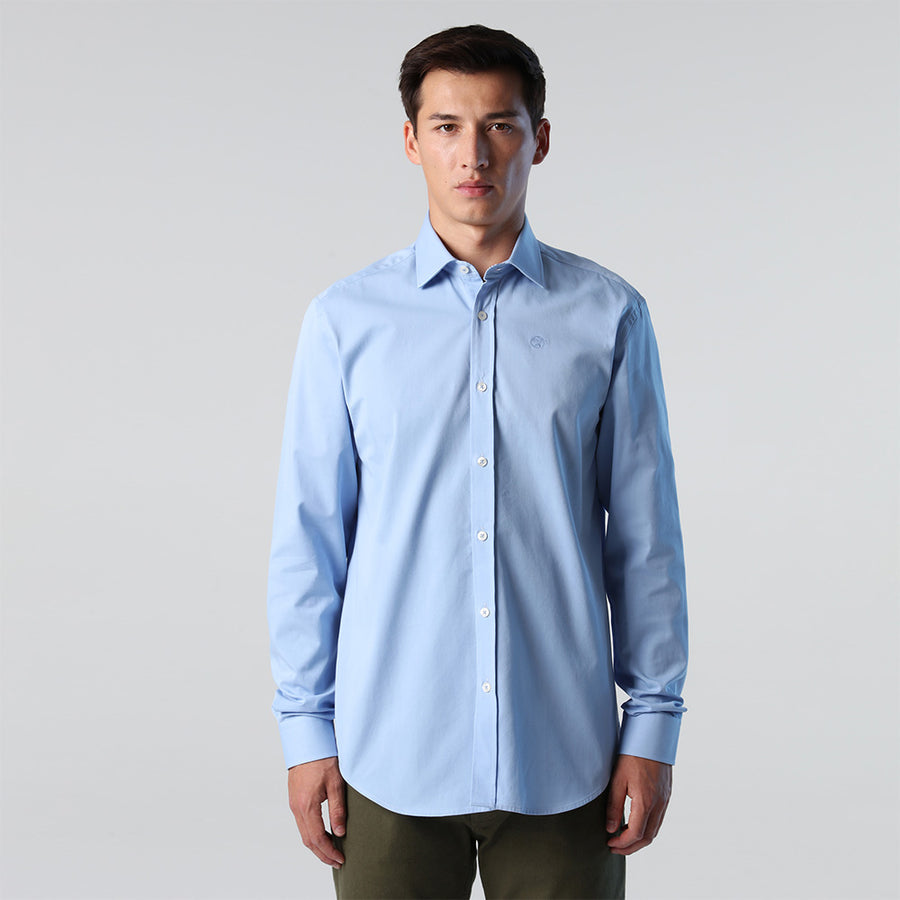 Camisa Cotton Bottom Down Light Blue