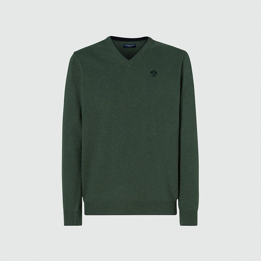 Sweater V Neck Ivy Green