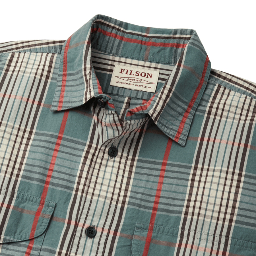 Filson's Washed Feather Cloth Shirt Balsam Green Filson Outbrands