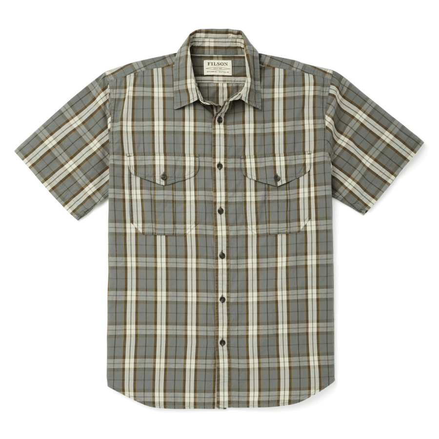 Filson's Washed Short Sleeve Feather Cloth Short Sage Green Filson Outbrands